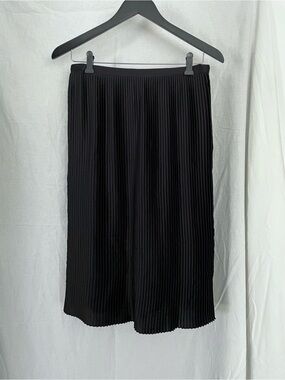 &Other Stories Pleated Black Midi Skirt, Size 8